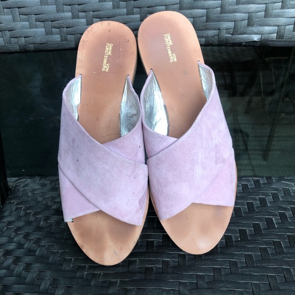 Diane von furstenberg pink suede summer sandals - Picture 1 of 5